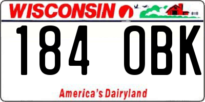 WI license plate 184OBK