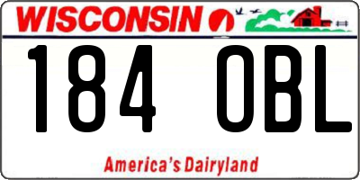 WI license plate 184OBL