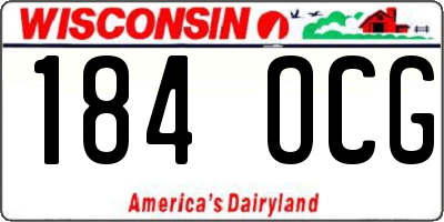 WI license plate 184OCG