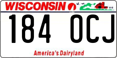 WI license plate 184OCJ