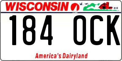 WI license plate 184OCK