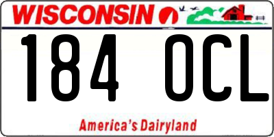 WI license plate 184OCL