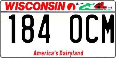 WI license plate 184OCM