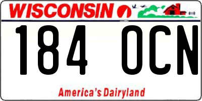 WI license plate 184OCN