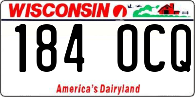 WI license plate 184OCQ