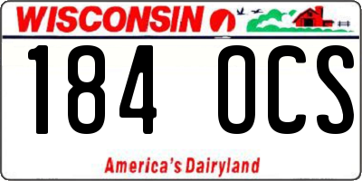 WI license plate 184OCS