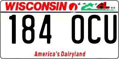 WI license plate 184OCU