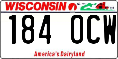 WI license plate 184OCW