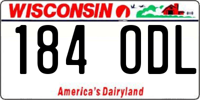 WI license plate 184ODL