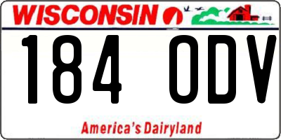 WI license plate 184ODV