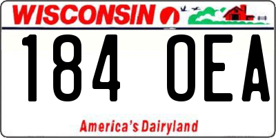 WI license plate 184OEA