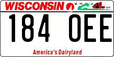 WI license plate 184OEE