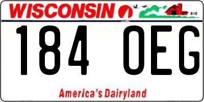 WI license plate 184OEG