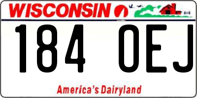 WI license plate 184OEJ