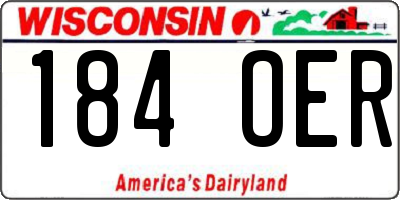 WI license plate 184OER