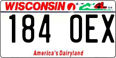 WI license plate 184OEX
