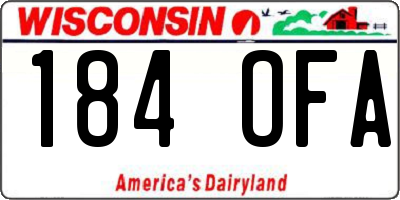 WI license plate 184OFA