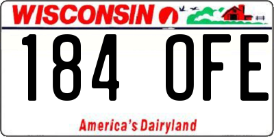WI license plate 184OFE