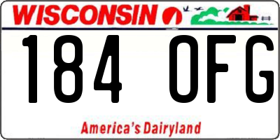 WI license plate 184OFG