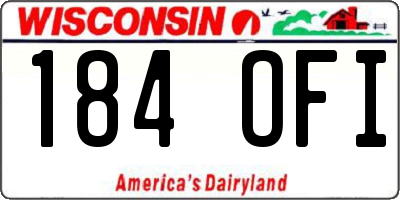 WI license plate 184OFI