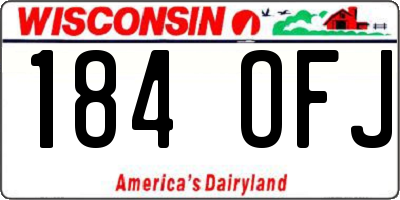 WI license plate 184OFJ