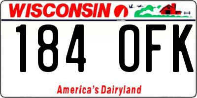 WI license plate 184OFK