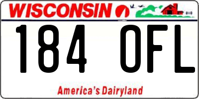 WI license plate 184OFL