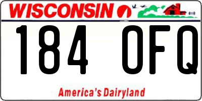 WI license plate 184OFQ