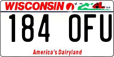 WI license plate 184OFU