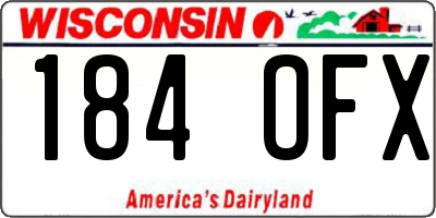 WI license plate 184OFX