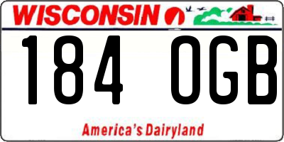 WI license plate 184OGB