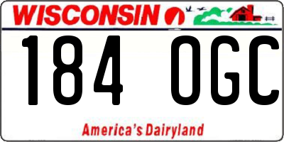 WI license plate 184OGC