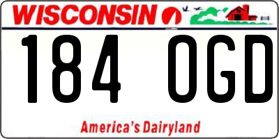 WI license plate 184OGD