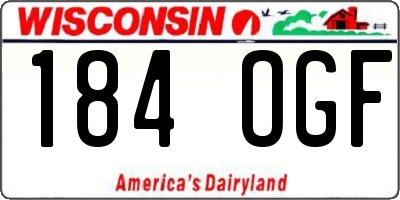 WI license plate 184OGF