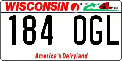 WI license plate 184OGL