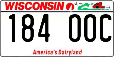 WI license plate 184OOC
