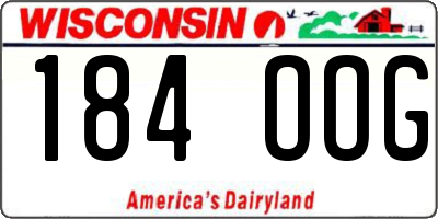 WI license plate 184OOG