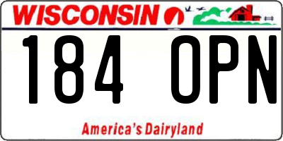 WI license plate 184OPN