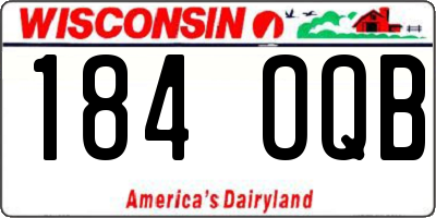 WI license plate 184OQB