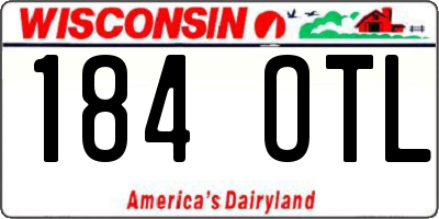 WI license plate 184OTL