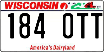 WI license plate 184OTT