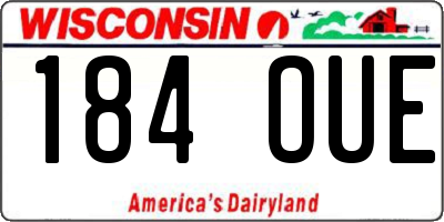 WI license plate 184OUE
