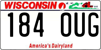 WI license plate 184OUG