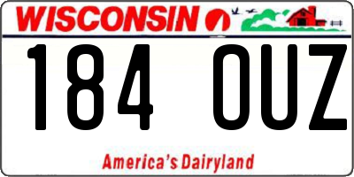 WI license plate 184OUZ