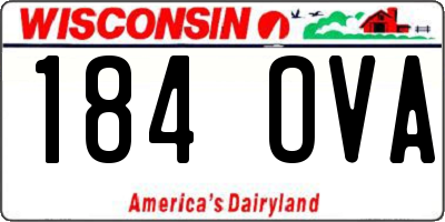 WI license plate 184OVA