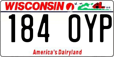 WI license plate 184OYP