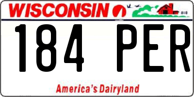 WI license plate 184PER