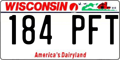 WI license plate 184PFT