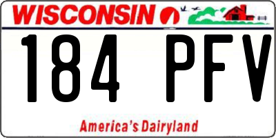 WI license plate 184PFV