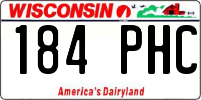WI license plate 184PHC